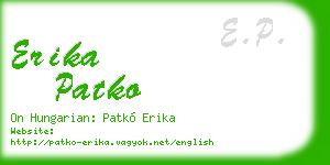 erika patko business card